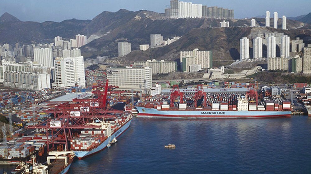 Maersk ship at berlin city