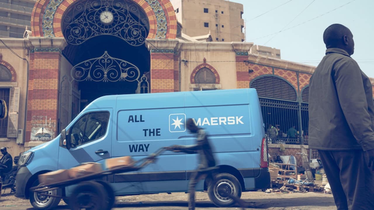 Maersk's Anthem All the way written on the truck picture
