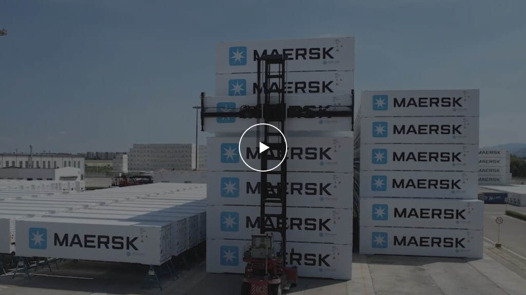 Maersk containers at a dock