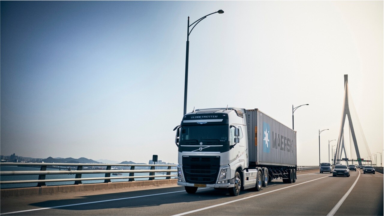 Maersk truck on a road