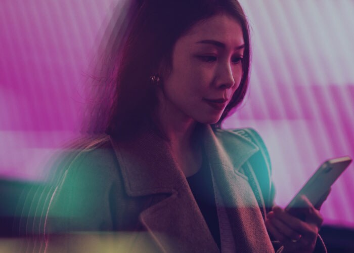 Asia woman looking phone