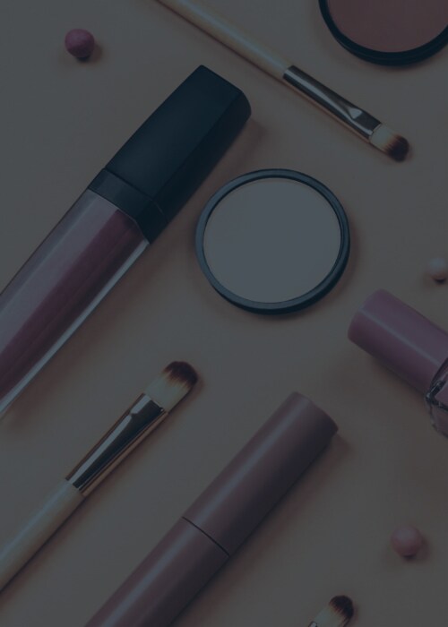 Shot of multiple cosmetic products