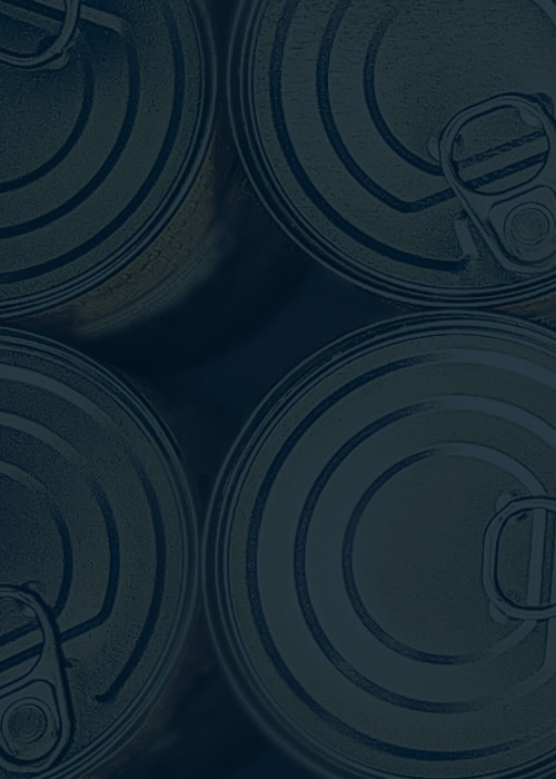 Overview shot of multiple cans