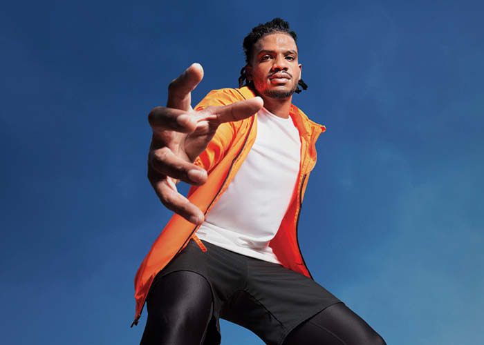 Man hand reaching out for FMCG products