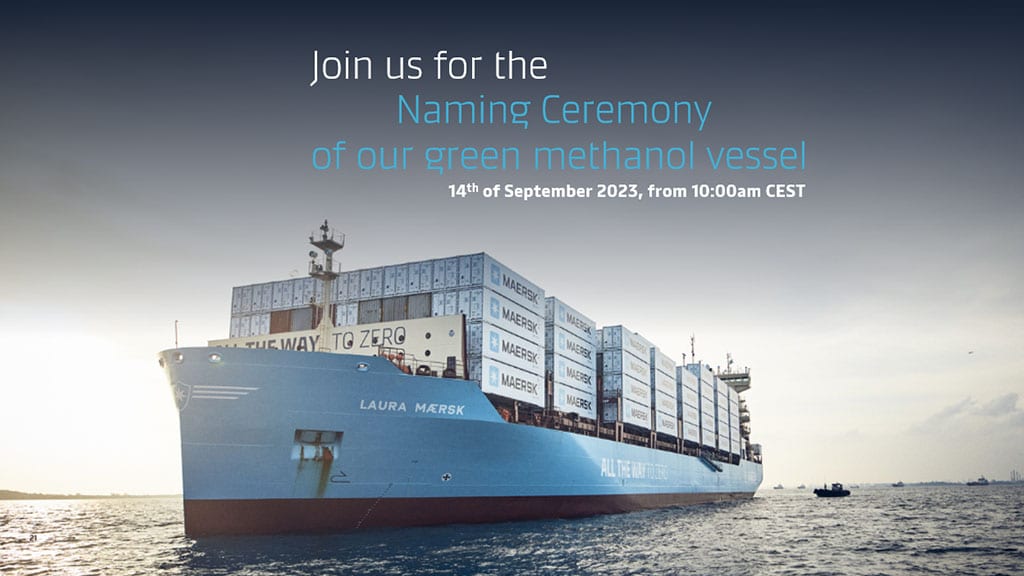 Naming ceremony of Maersk's green methanol vessel