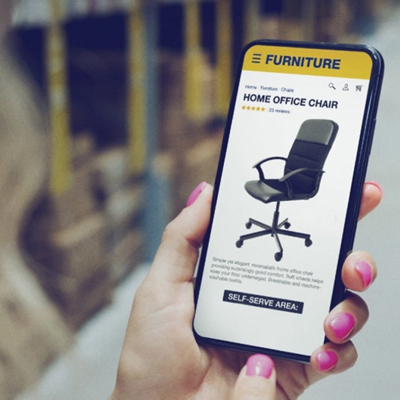 e commerce app on a mobile