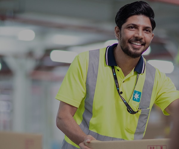 Employees working in warehouse