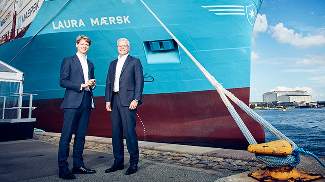 Group portrait image of Vincent Clerc, CEO A.P. Moller-Maersk A/S, and Robert Mærsk Uggla, Chairman of the Board.