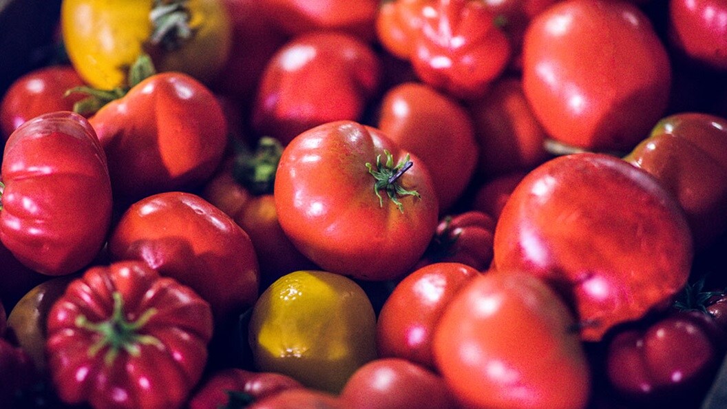 Tomatoes at a market