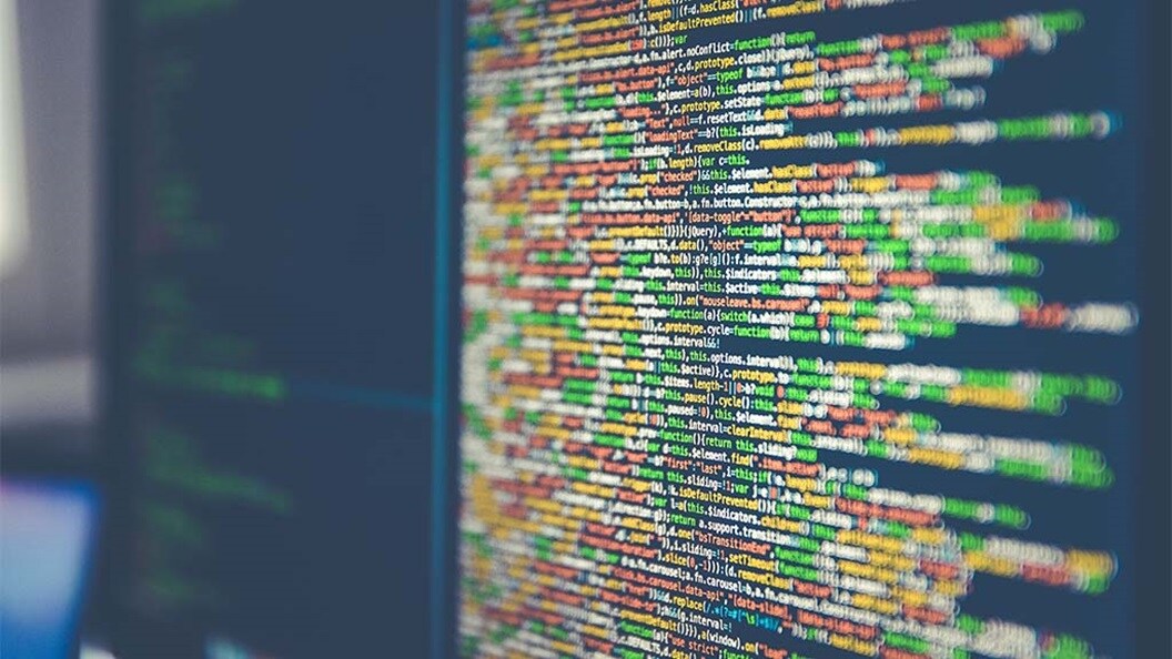 Code on computer monitor