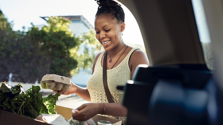 Woman shopping for groceries