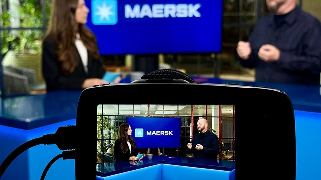 Maersk digital event broadcast with speakers in studio setting