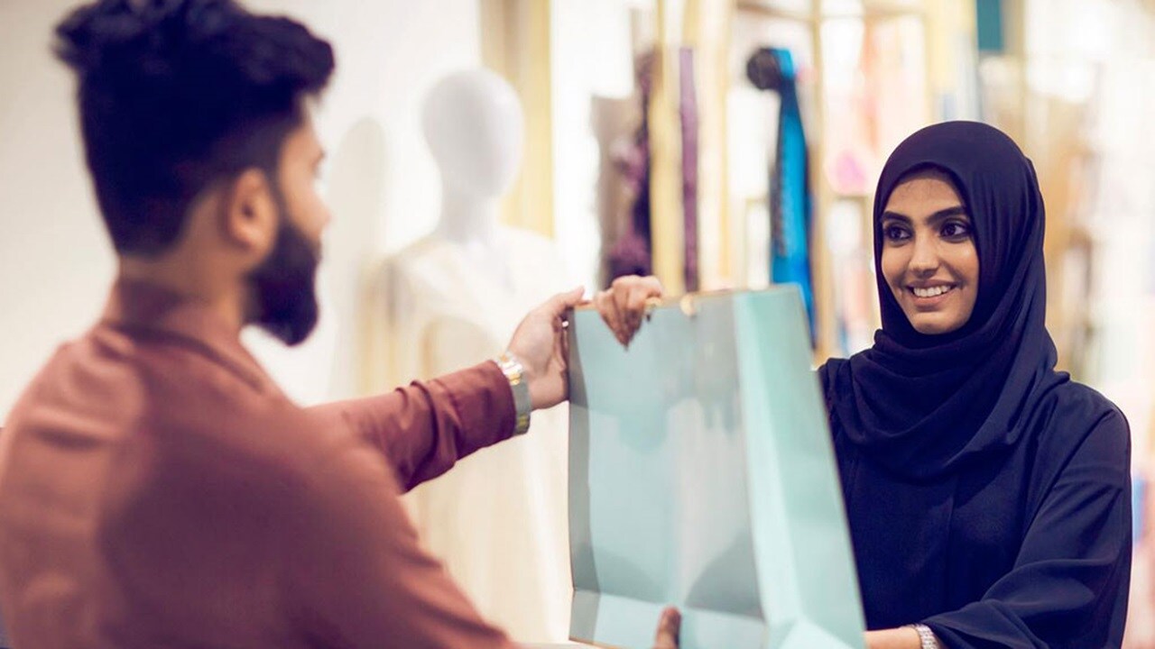 A man who bought products online and picked them up at the store