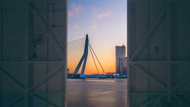Shot from an inside of a cargo hanger