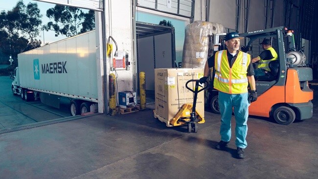 Middle Mile deliveries and warehouse images with truck