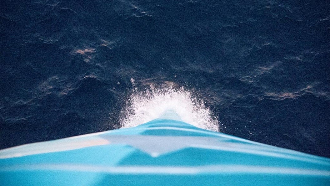 The front of a container vessel, representing ocean shipping and navigating disruption.