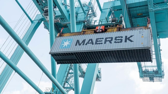 Maersk container at terminal
