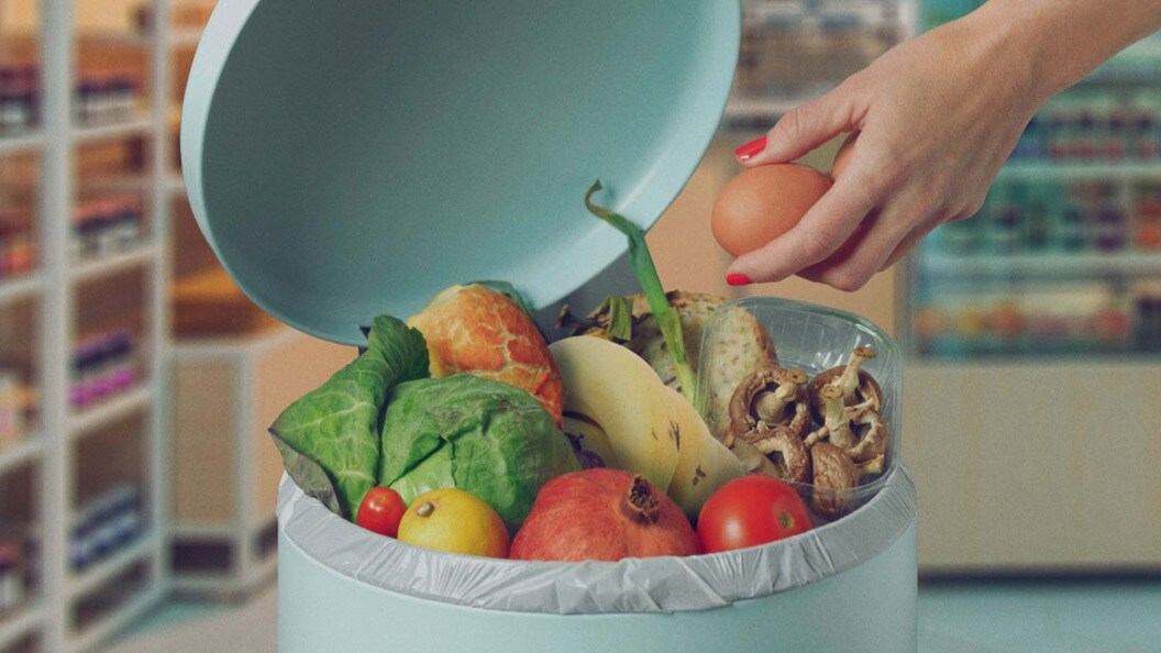 Food wastage inside trash bin