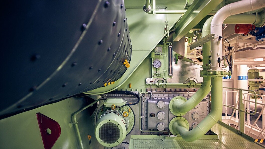 Green shipping boat engine