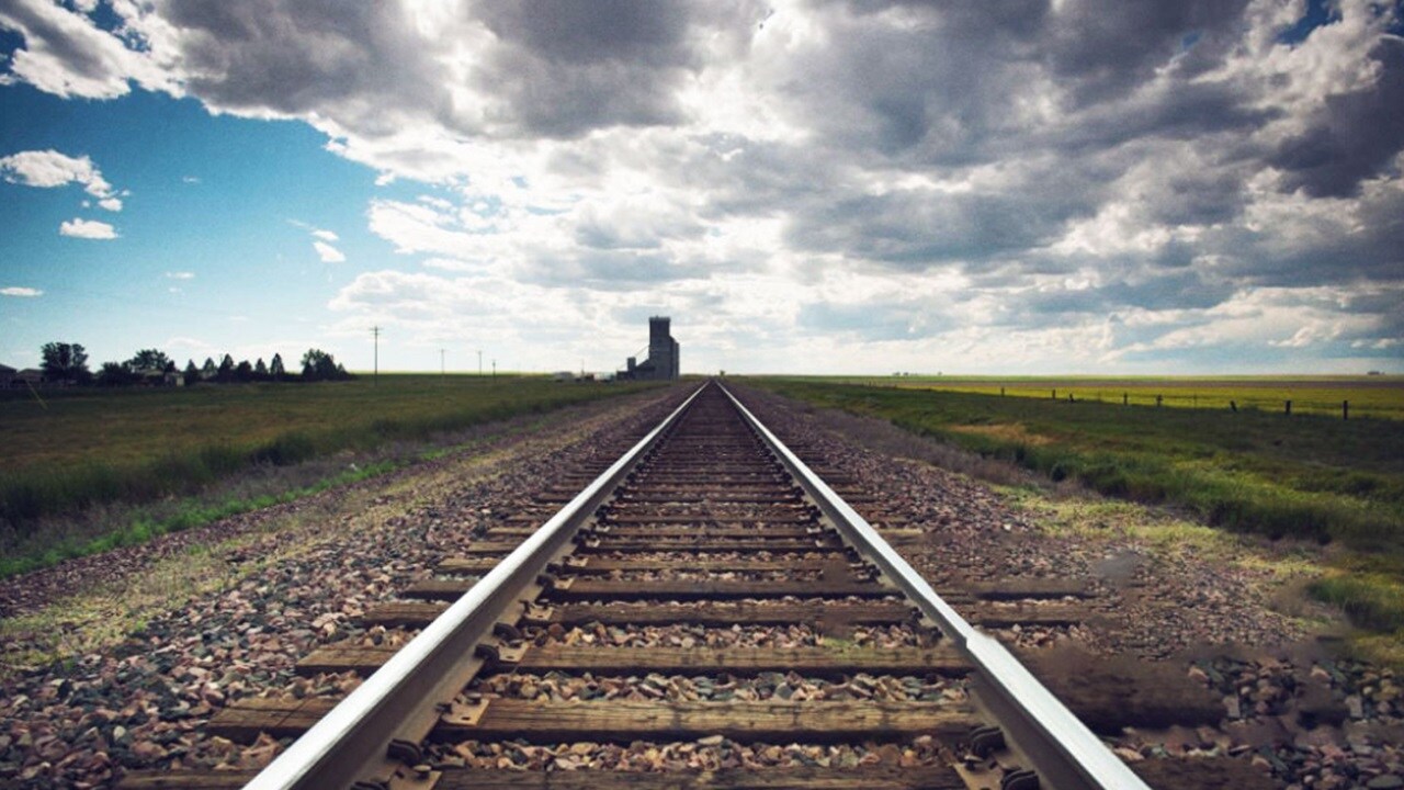 Inland rail transport - Close-up of a rail track.