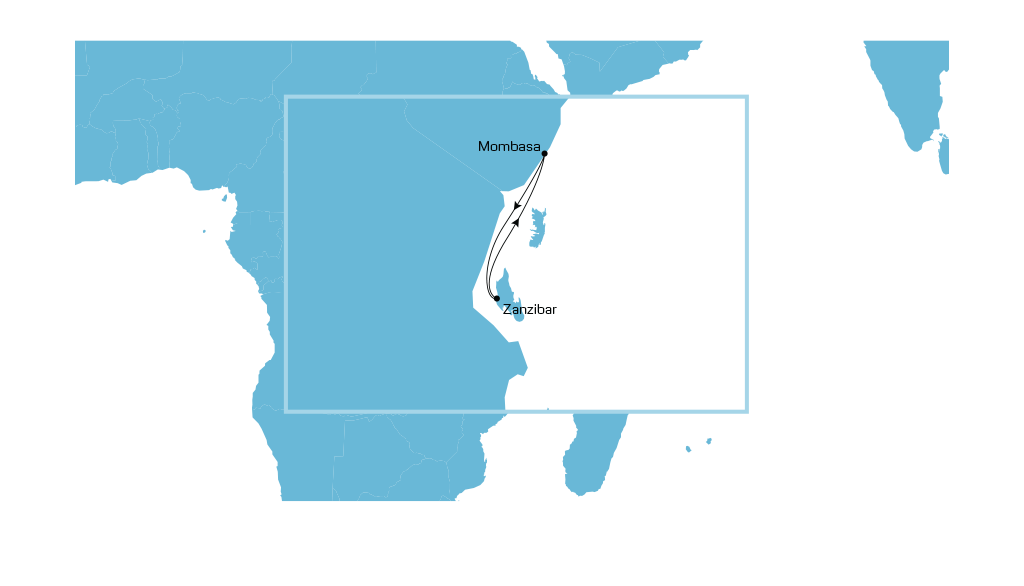 Zanzibar Kisiwa Express map