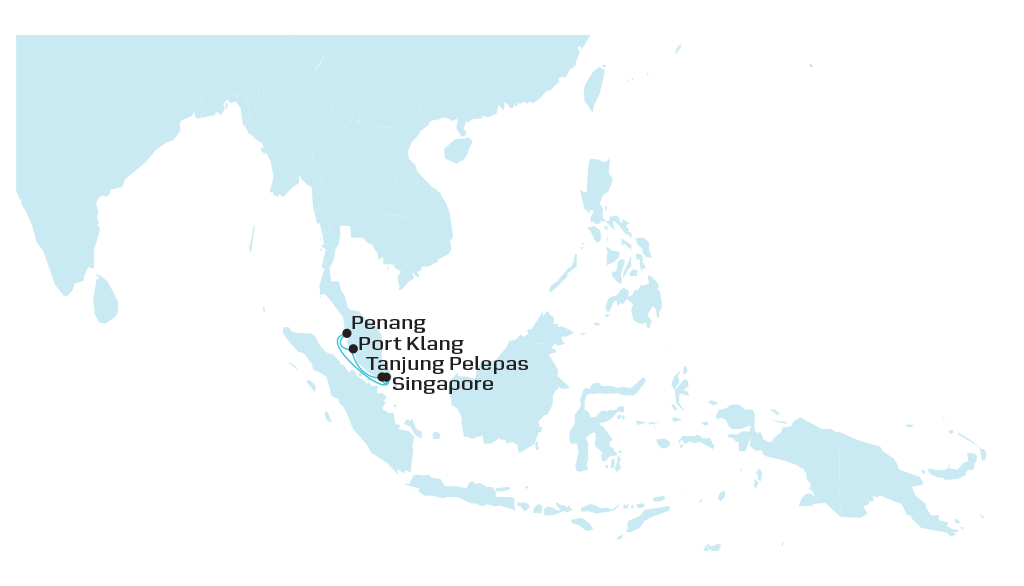 East Malaysia Feeder 2 - (MA2) map