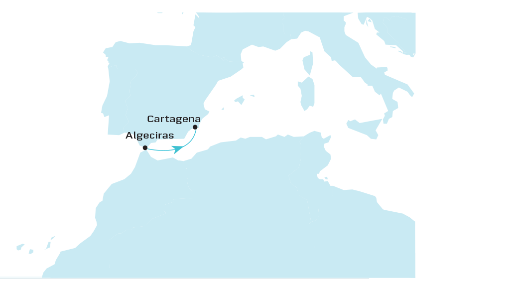 Z02 XCL Cartagena Shuttle map