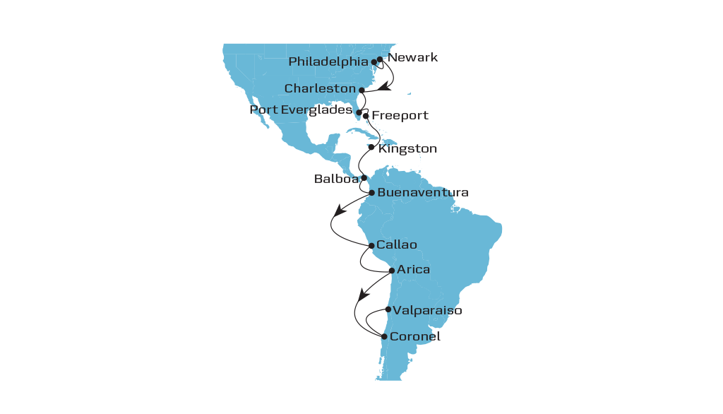 WCSA Southbound Map