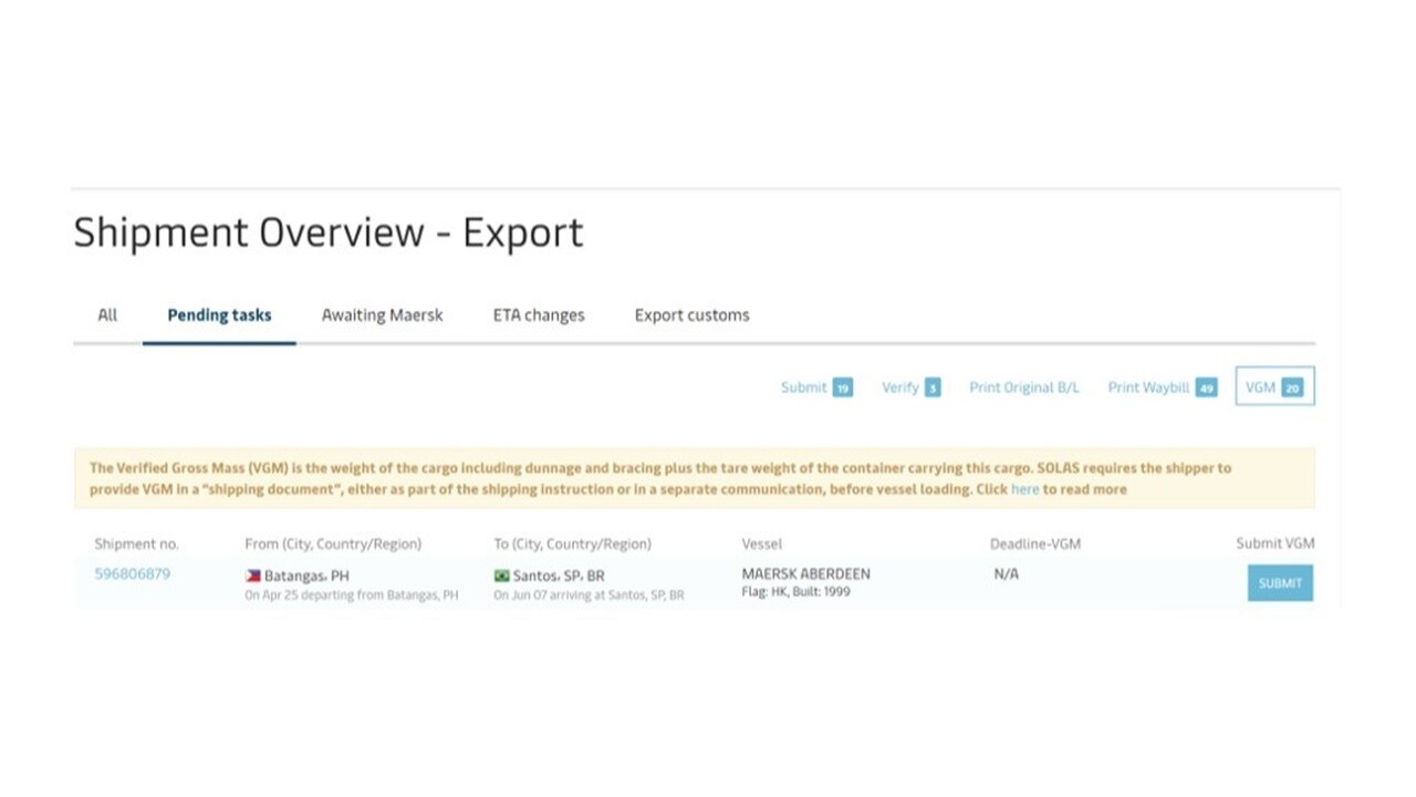 SOLAS VGM Requirement Philippines Step1