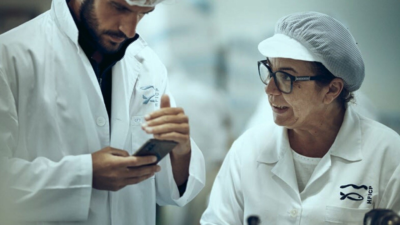 Man and woman talking