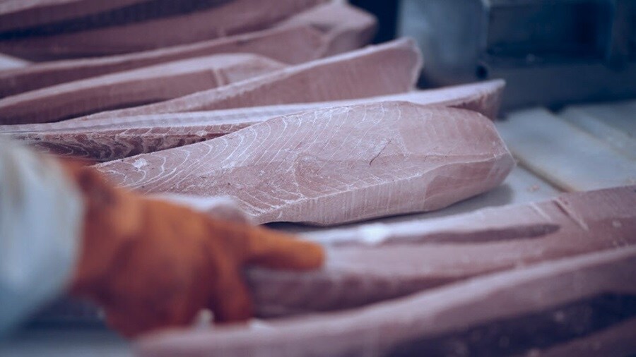 Sliced fish steaks
