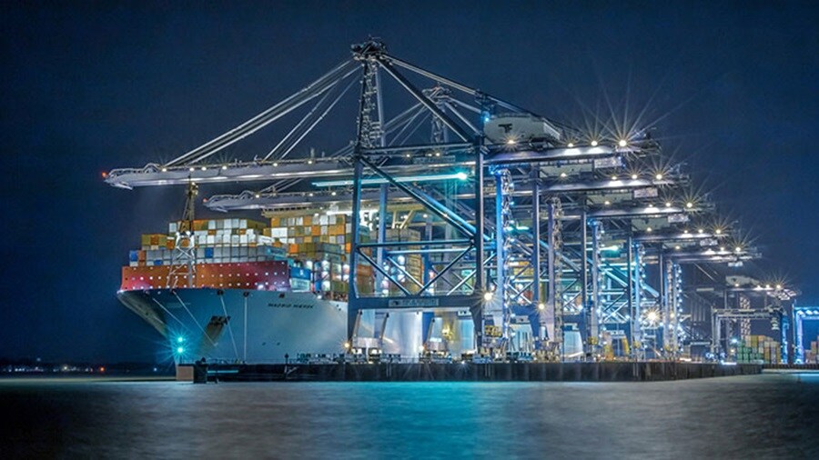 Maersk ship at terminal