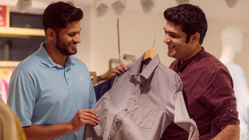 Men's at cloth store