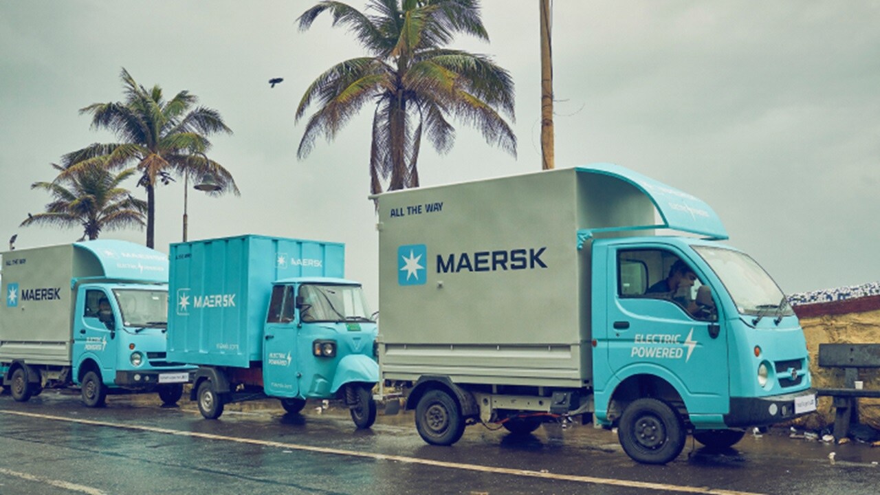 Maersk electric trucks on the road