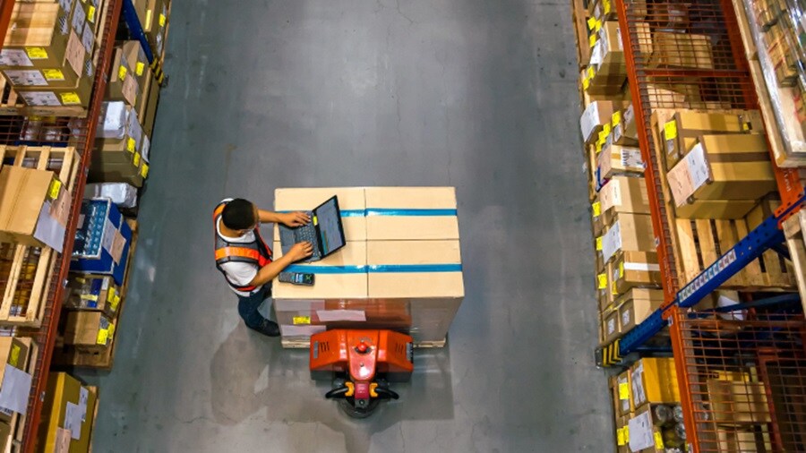 Man working in a warehouse