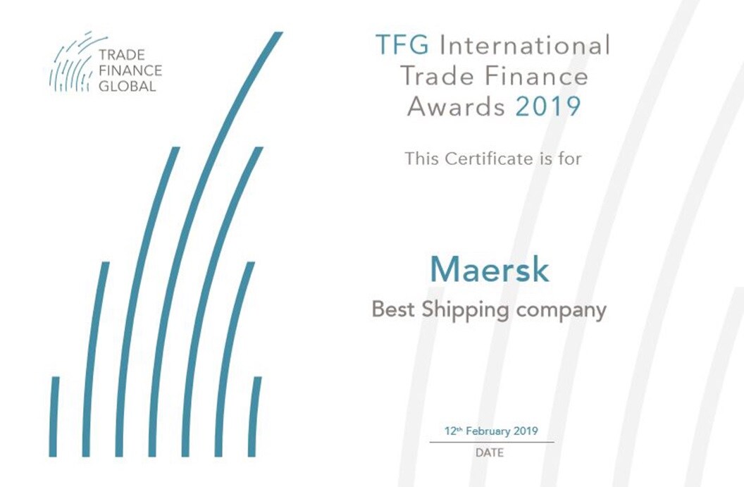 TFG Award 2019 given to Maersk