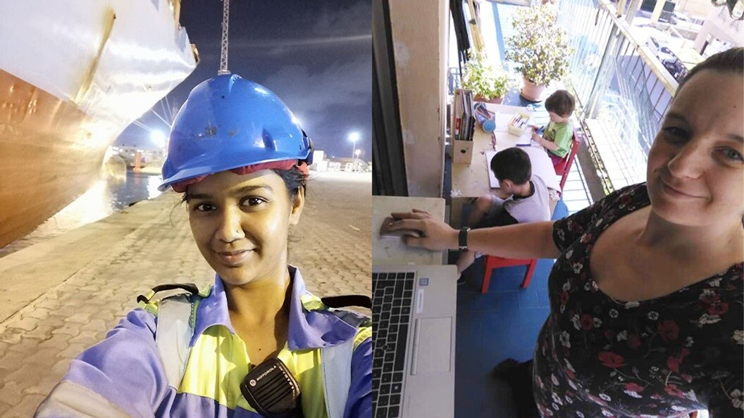 Maersk employees working from home due to COVID-19.