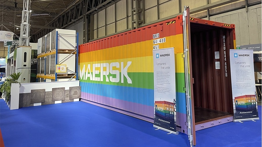 Maersk rainbow container at multimodal event