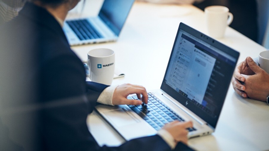 Man working on a laptop
