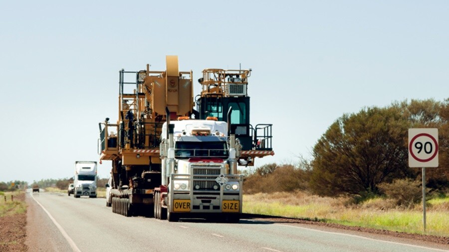 Truck carrying heavy goods