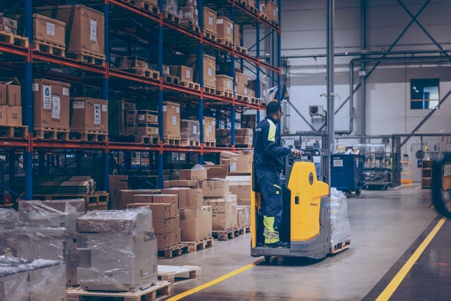 Male working in a warehouse