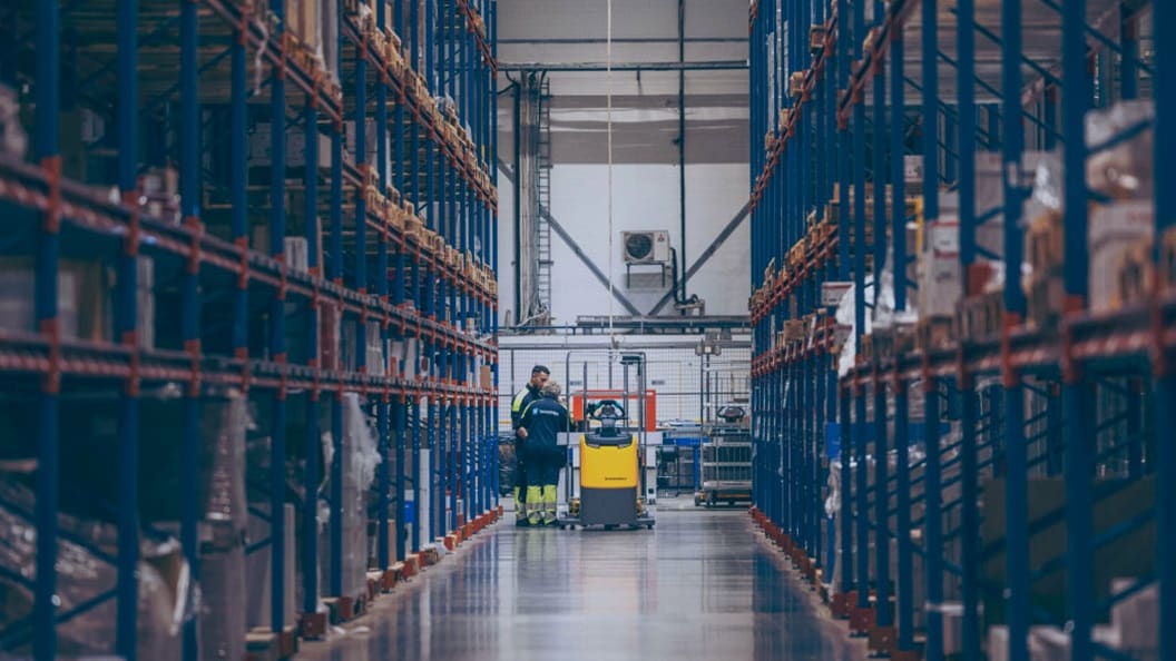 Shot of Maersk warehouse from the inside