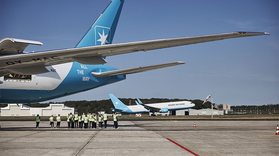 Naming ceremony of first Maersk Air Cargo Boeing 777F, in Billund Airport.
