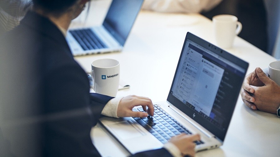 Maersk employees working in the office