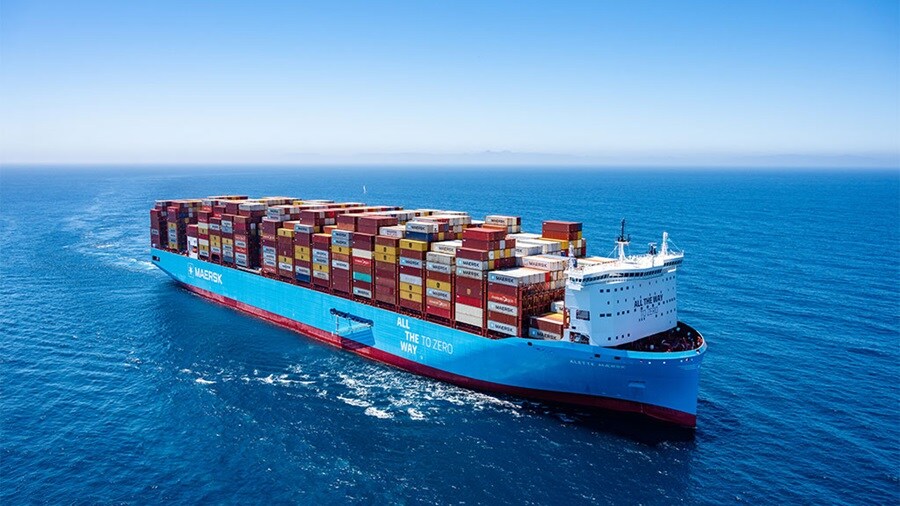 Maersk vessel in an ocean
