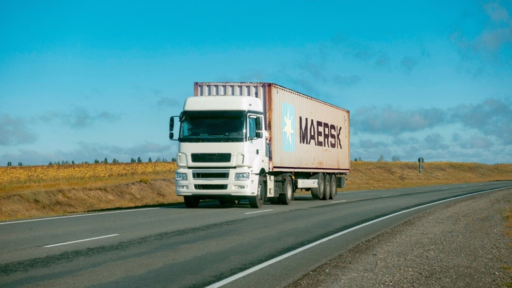 Maersk truck with container
