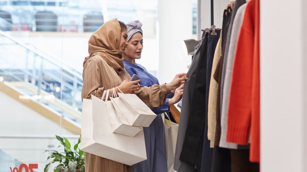 Two women shopping