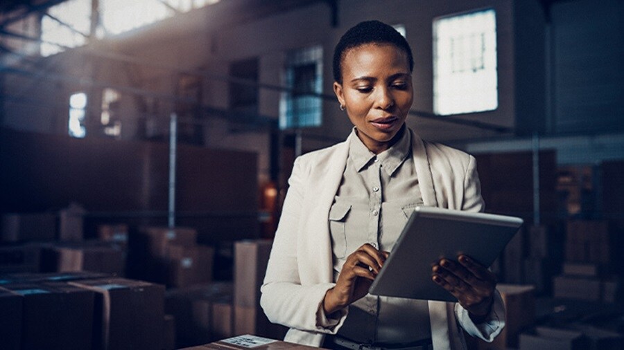 A women using a tablet