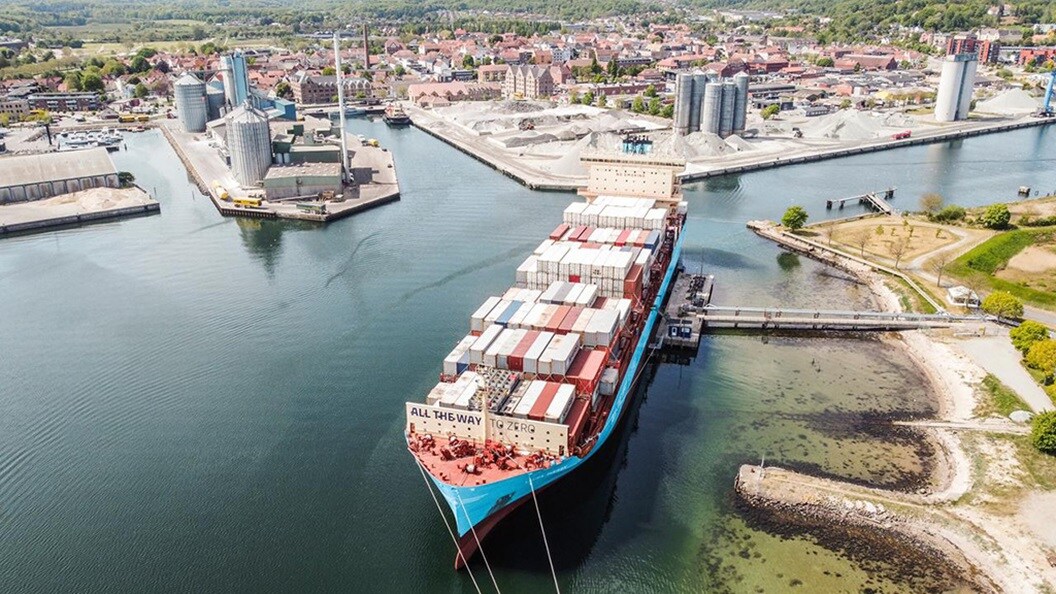 Laura Maersk bunkering methanol from Kassø in Aabenraa, Denmark