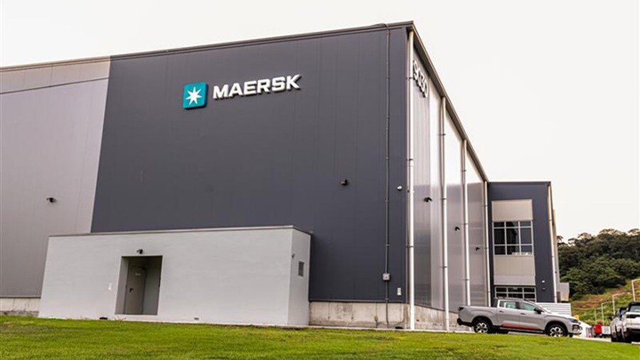 Maersk logistics facility exterior view.